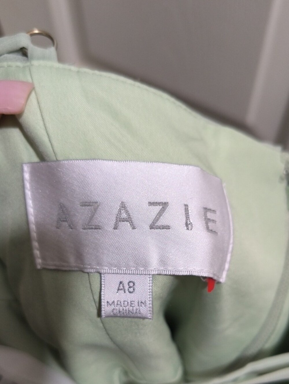 Azazie Pale Sage Crisscross Spaghetti-Strap Maxi Dress - Picture 3 of 4